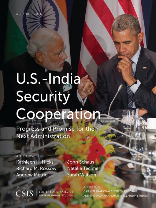 Title details for U.S.-India Security Cooperation by Kathleen H. Hicks - Available